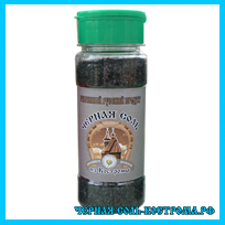 Черная Костромская соль среднего помола солонка 150 грамм.